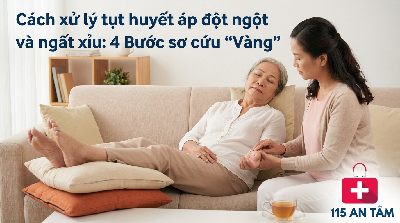 Cach xu ly tut huyet ap dot ngot va ngat xiu 4 Buoc so cuu vang