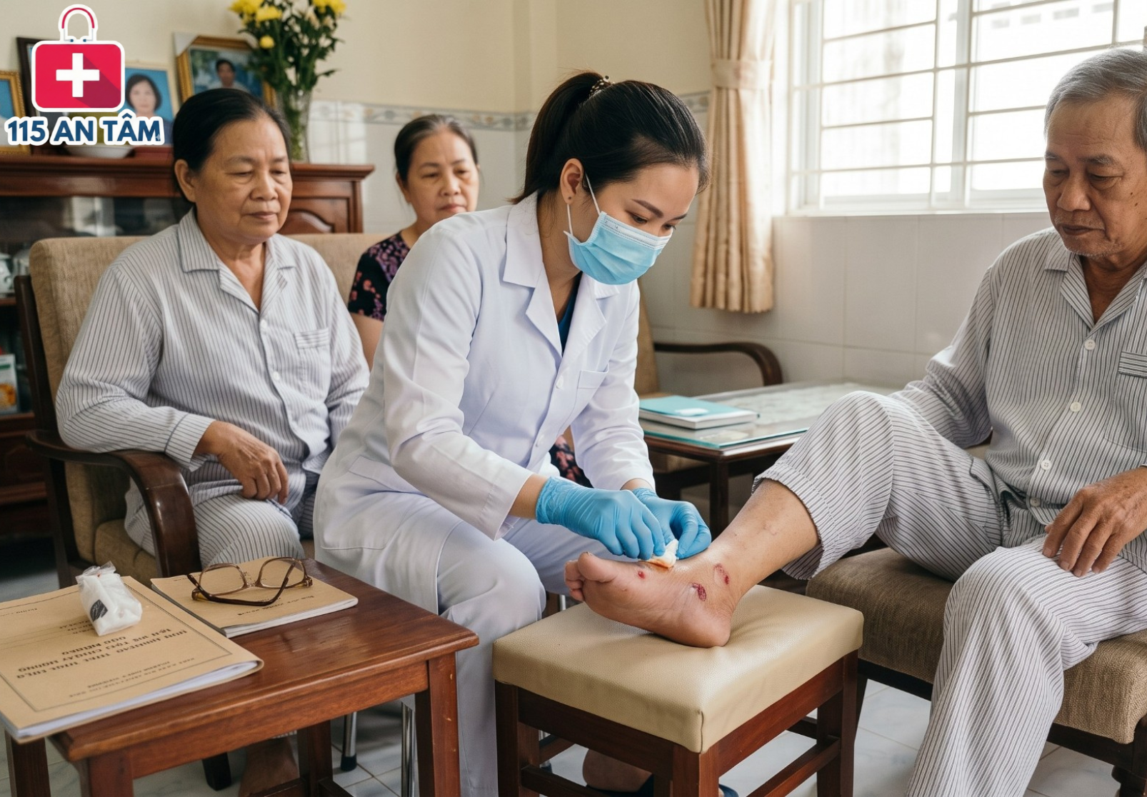 Vết thương tiểu đường lâu lành: Khi nào cần điều dưỡng thay băng tại nhà?